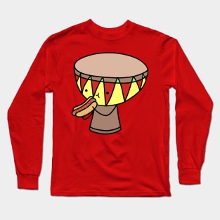 Djembe Eating a Hotdog Long Sleeve T-Shirt